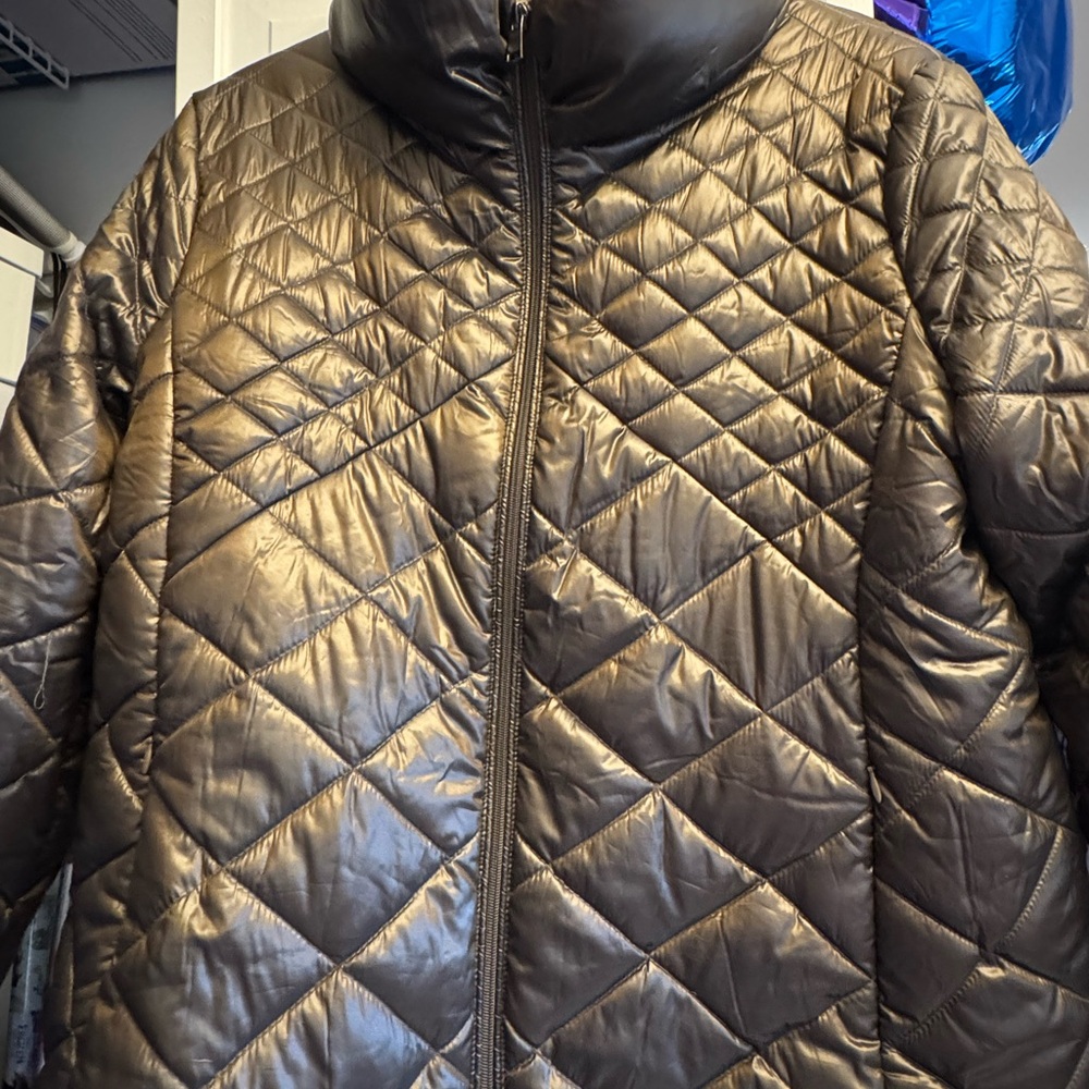 Victoria's Secret Quilted Shiny Black Bomber Jacket
